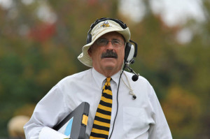 AIC's football Coach Art Wilkins in action.