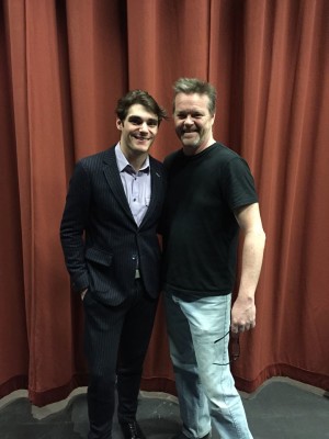 RJ Mitte with AIC Communication Professor Marty Langford.