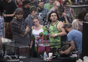 Marijuana supporters gather at the annual April 20 Amherst Extravaganja.