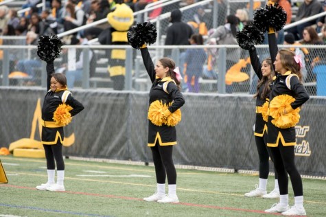 The AIC cheerleaders at the Homecoming game on Saturday, October 24.