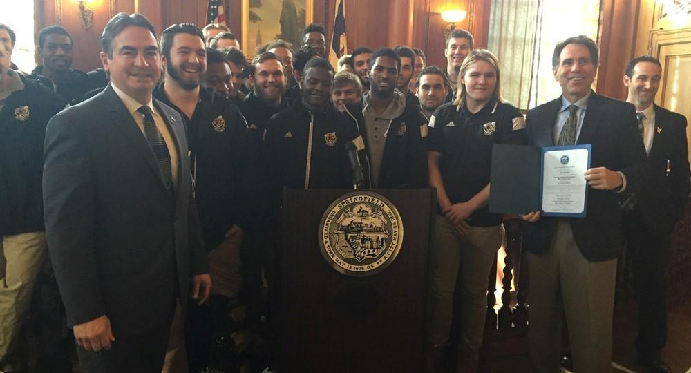 AIC Men’s Rugby Honored At City Hall – AIC Yellow Jacket