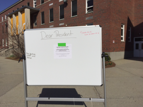 The whiteboards were wheeled out to their spots early on Monday morning.