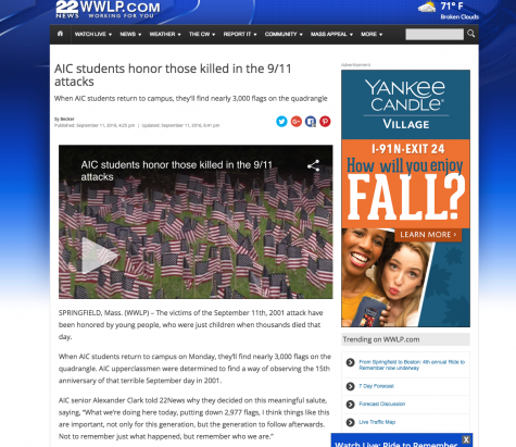 AIC's Sept. 11 flag event garnered attention from the local TV station, Channel 22 News.
