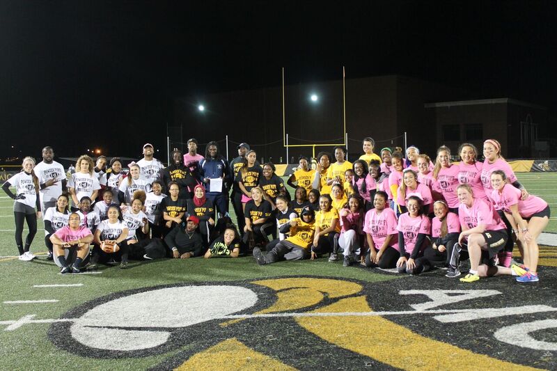 Group picture at the Powder Puff Tournament on Wednesday, October 12 at Abdow Field.