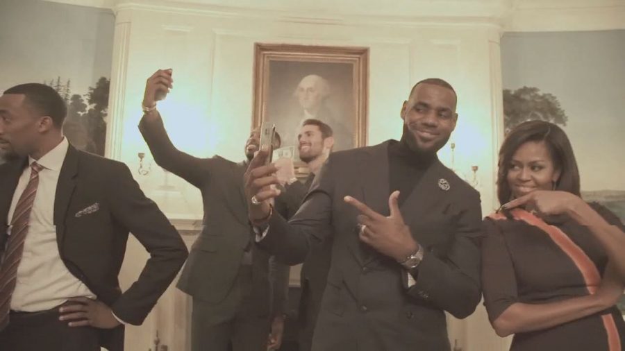 Lebron James and the Cleveland Cavaliers did the Mannequin Challenge with Michelle Obama at the White House.