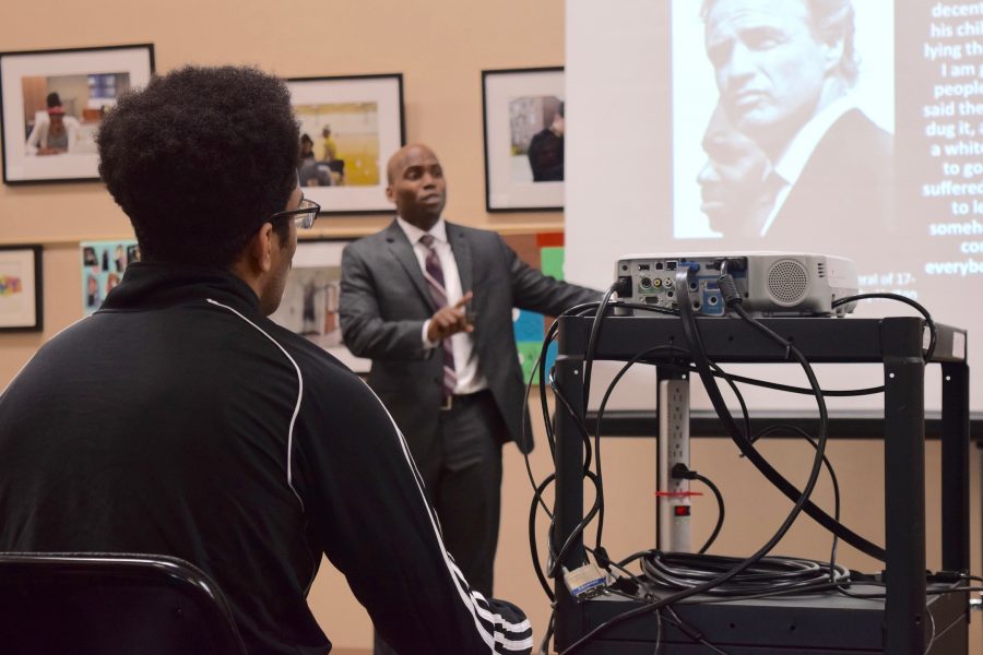 Professor Yohuru Williams of Fairfield University spoke at AIC to kick off Black History Month.