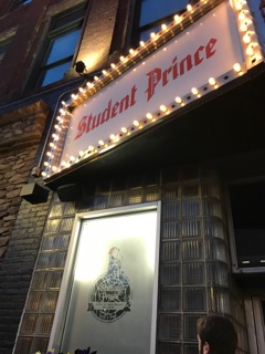 Outside the Student Prince.