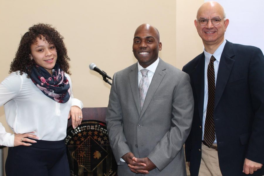 L-R: Alicia McKenzie (AICs Assistant Director of Diversity Education), Dr. Yohuru Williams, Professor Gary Jones (Professor of History at AIC)