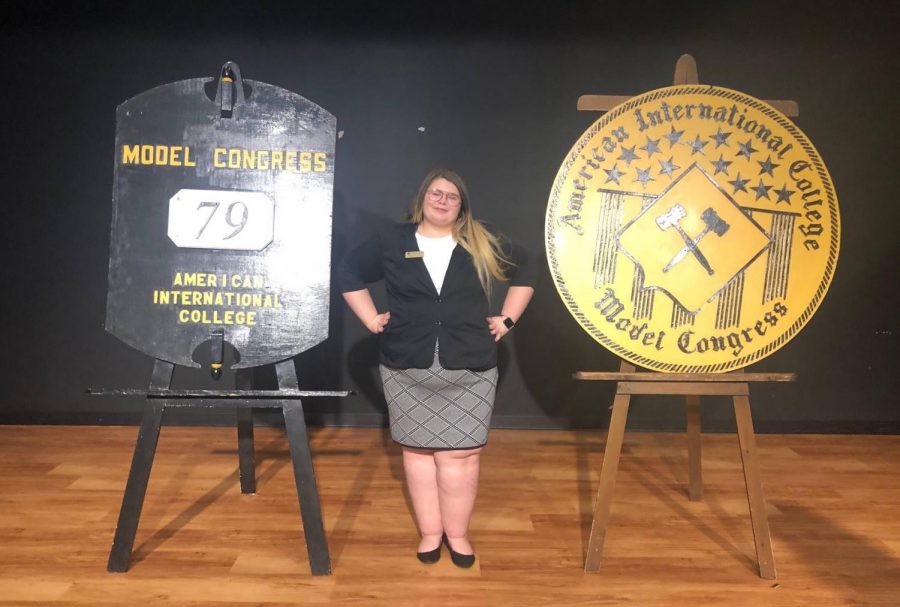 Mariah Mauke at the 79th Model Congress in which she was Co-Legislative Chairperson
(Photo by Samantha Schieppe)