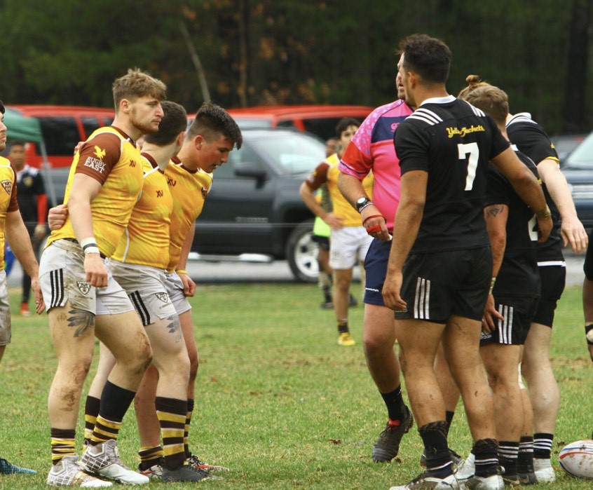 AIC men’s rugby approaching St. Bonaventure University.