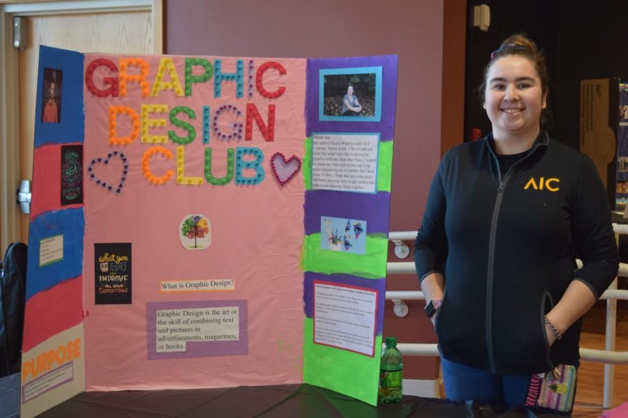 A picture of the Graphic Design Club at the Engagement Fair, 2020