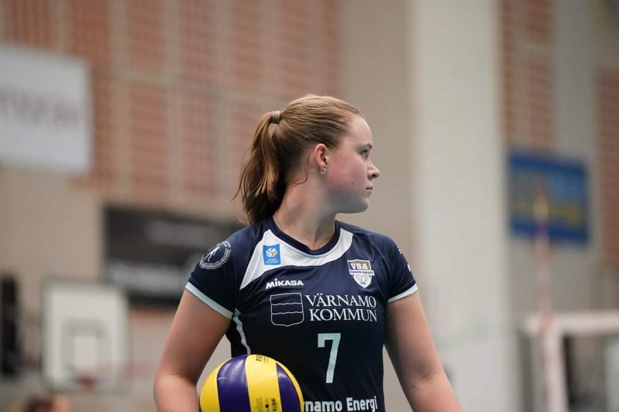 Blomgren playing Volleyball back home in Sweden.